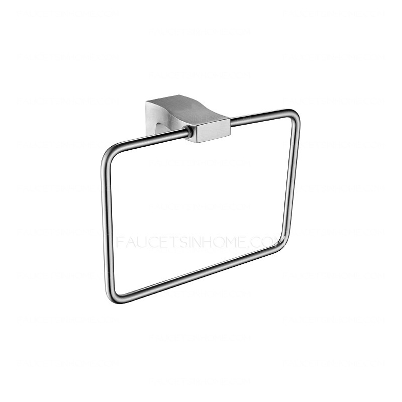 Square Shaped Stainless Steel Brushed Nickel Towel Rings