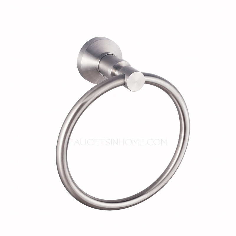 Modern Brushed Nickel Stainless Steel Towel Rings