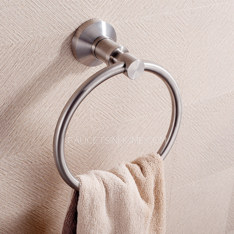 Modern Brushed Nickel Stainless Steel Towel Rings