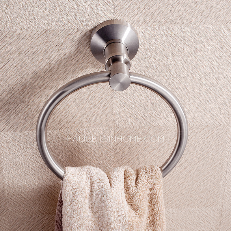 Modern Brushed Nickel Stainless Steel Towel Rings