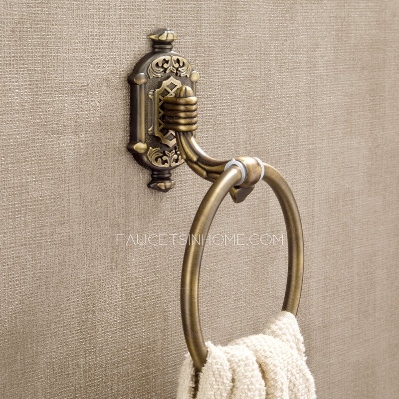 Antique Bronze Brass Wall Mounted Bathroom Towel Rings