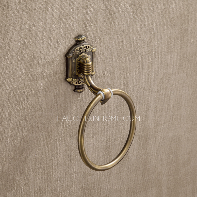 Antique Bronze Brass Wall Mounted Bathroom Towel Rings