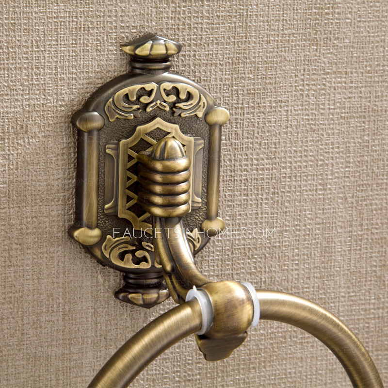 Antique Bronze Brass Wall Mounted Bathroom Towel Rings