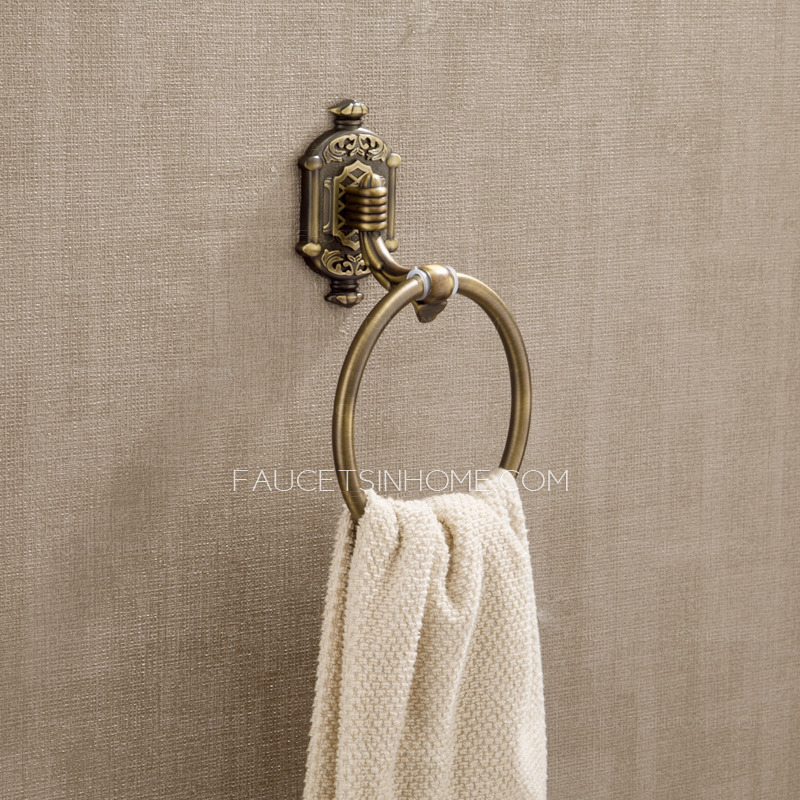Antique Bronze Brass Wall Mounted Bathroom Towel Rings