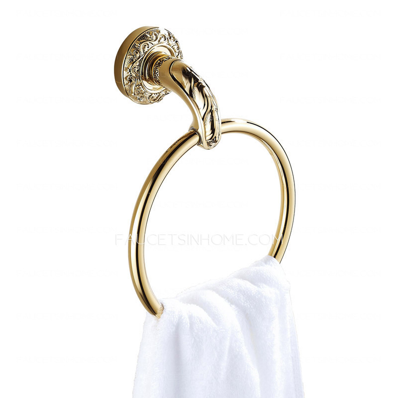 Vintage Polished Brass Gold Towel Rings
