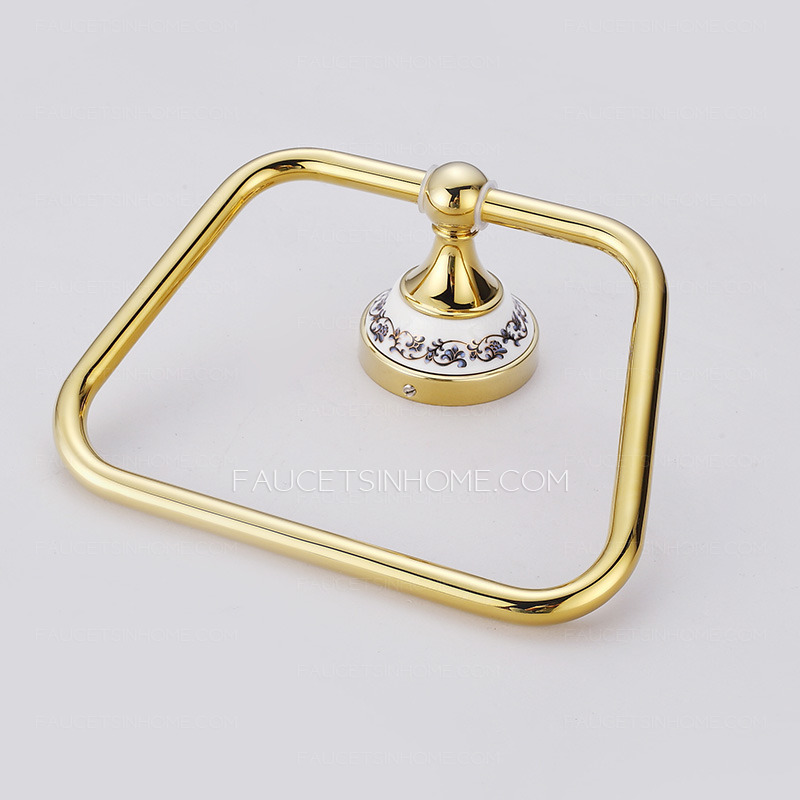 Popular Ceramic Brass Square Shaped Towel Rings