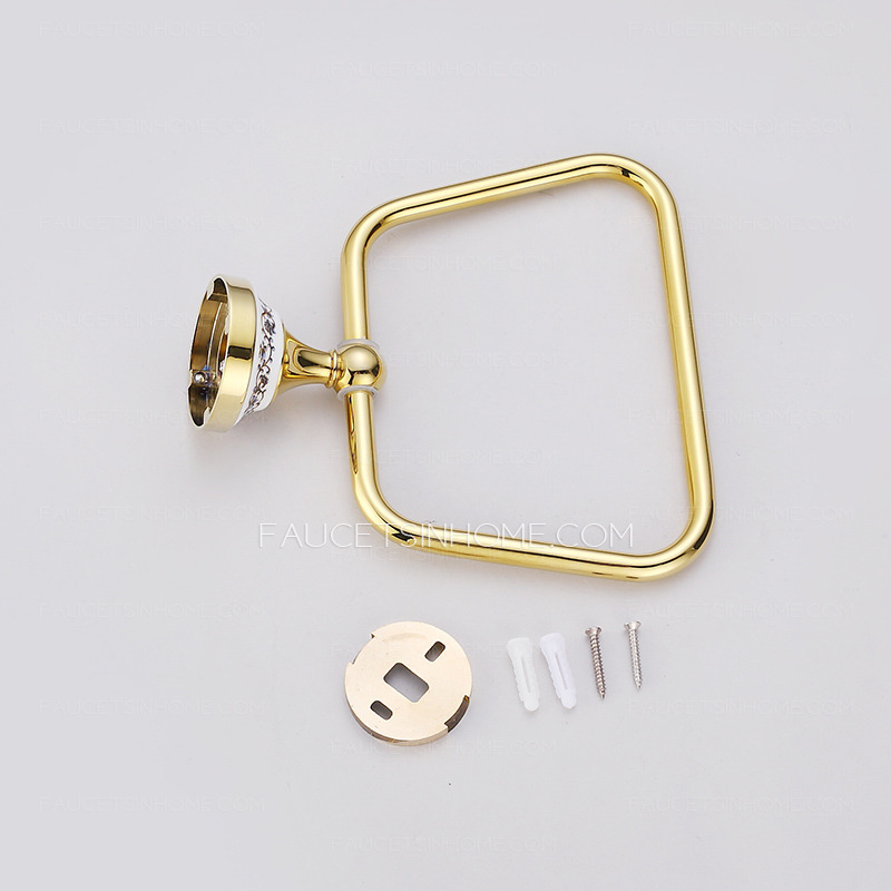 Popular Ceramic Brass Square Shaped Towel Rings