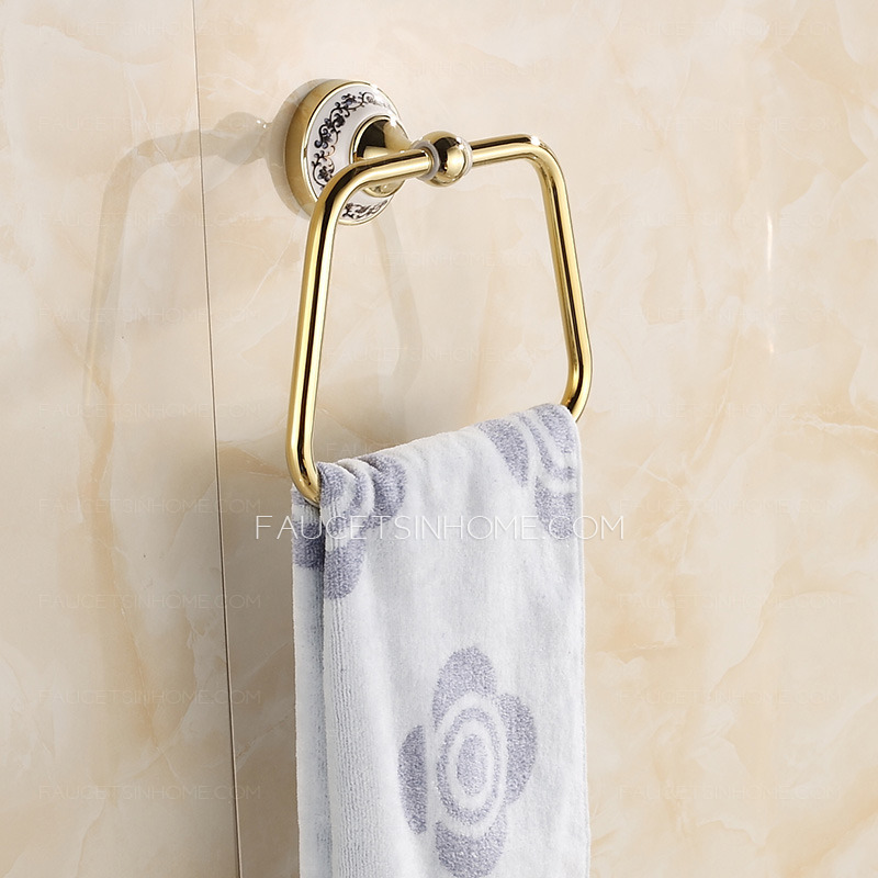 Popular Ceramic Brass Square Shaped Towel Rings