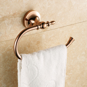 Shiny Rose Gold Wall Mount Towel Rings