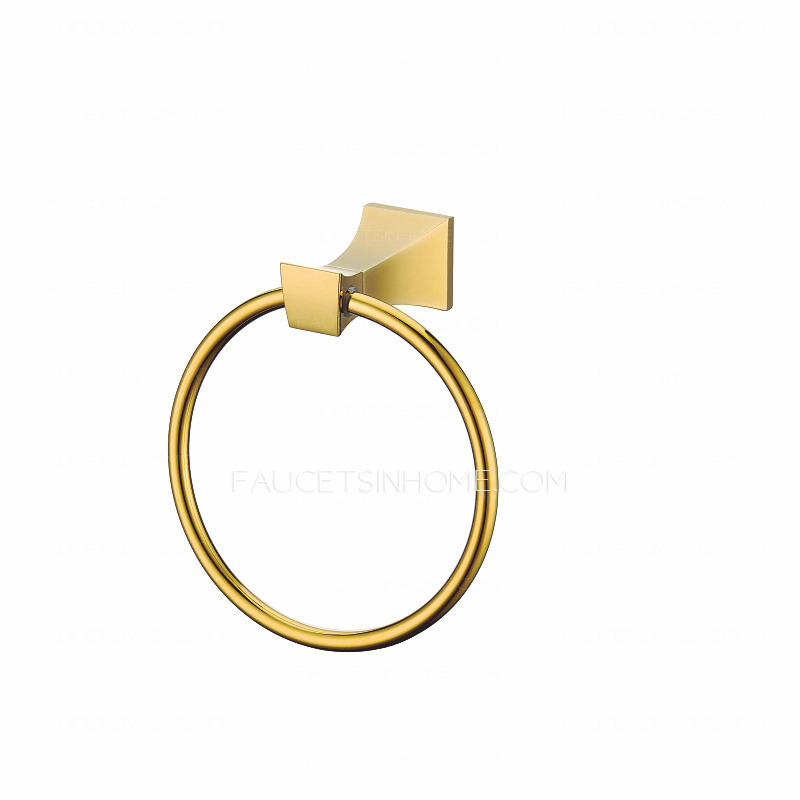 Modern Polished Brass Towel Rings