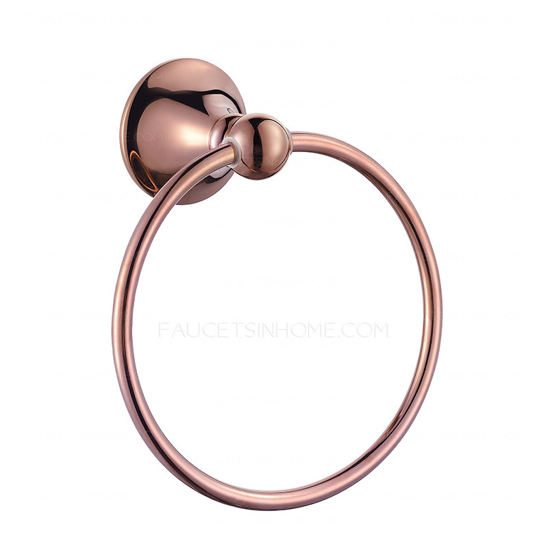 Sleek Rose Gold Brass Towel Rings