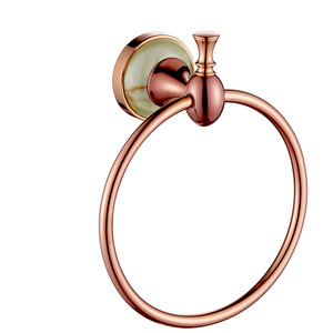 Luxury Jade Rose Gold Towel Rings For Bathroom