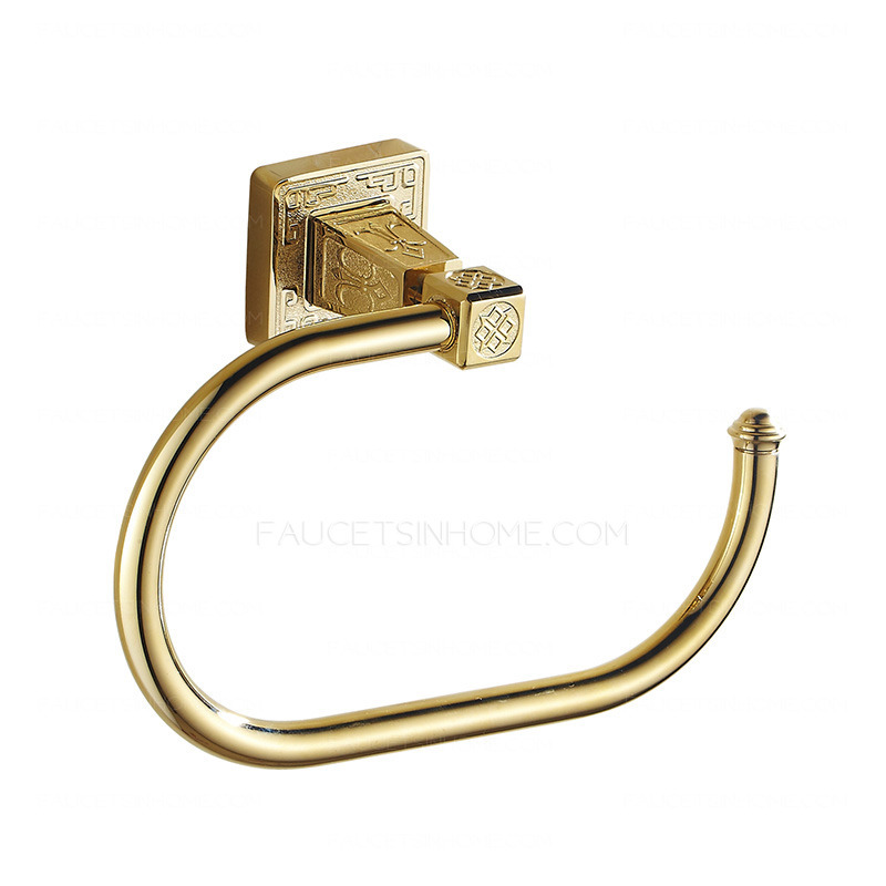 Luxury Polished Brass Wall Mount Towel Rings