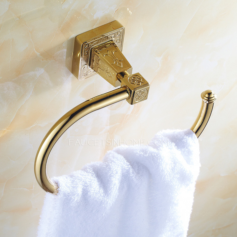 Luxury Polished Brass Wall Mount Towel Rings