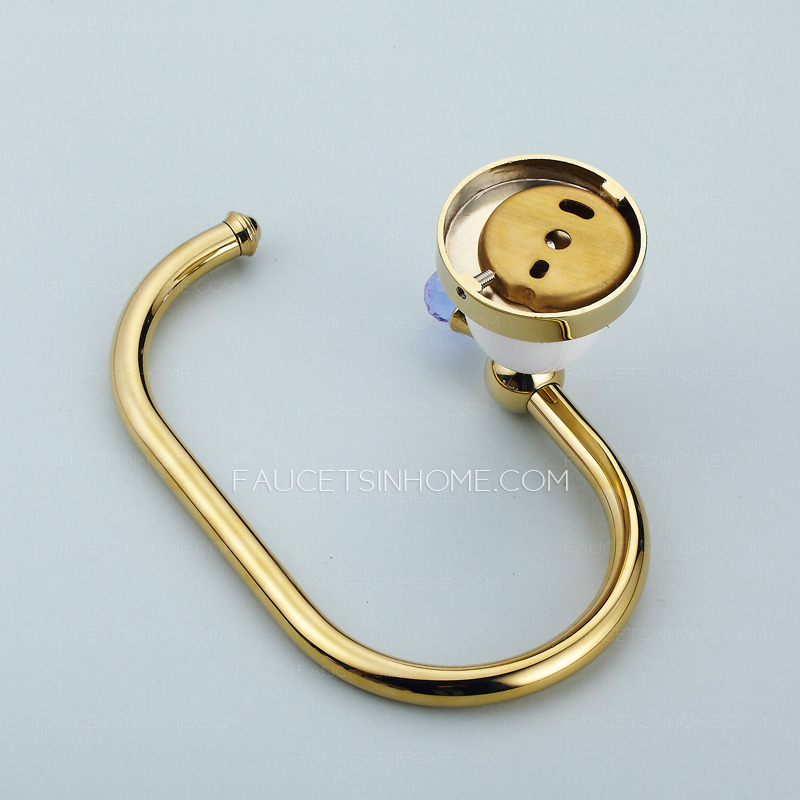 Thick Brass Gold Metal Ceramic Towel Rings