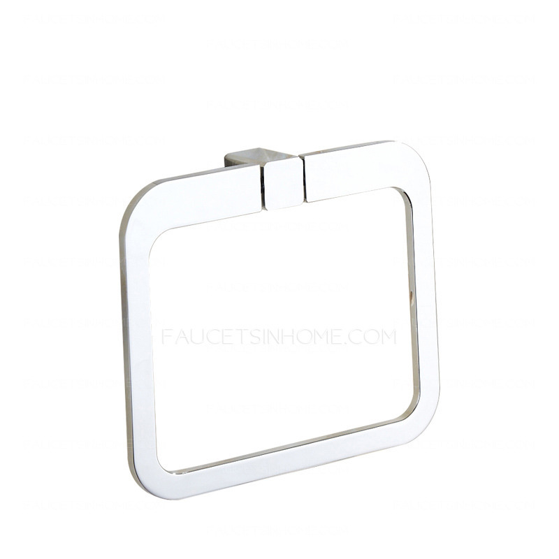 Square Shaped Chrome Metal Towel Rings