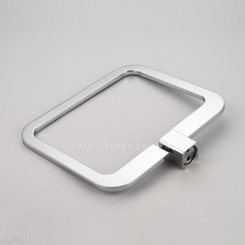 Square Shaped Chrome Metal Towel Rings