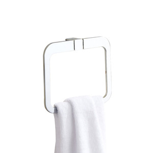 Square Shaped Chrome Metal Towel Rings