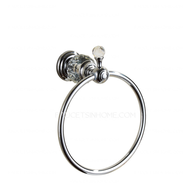 Luxury Crystal Chrome Towel Rings For Bathroom