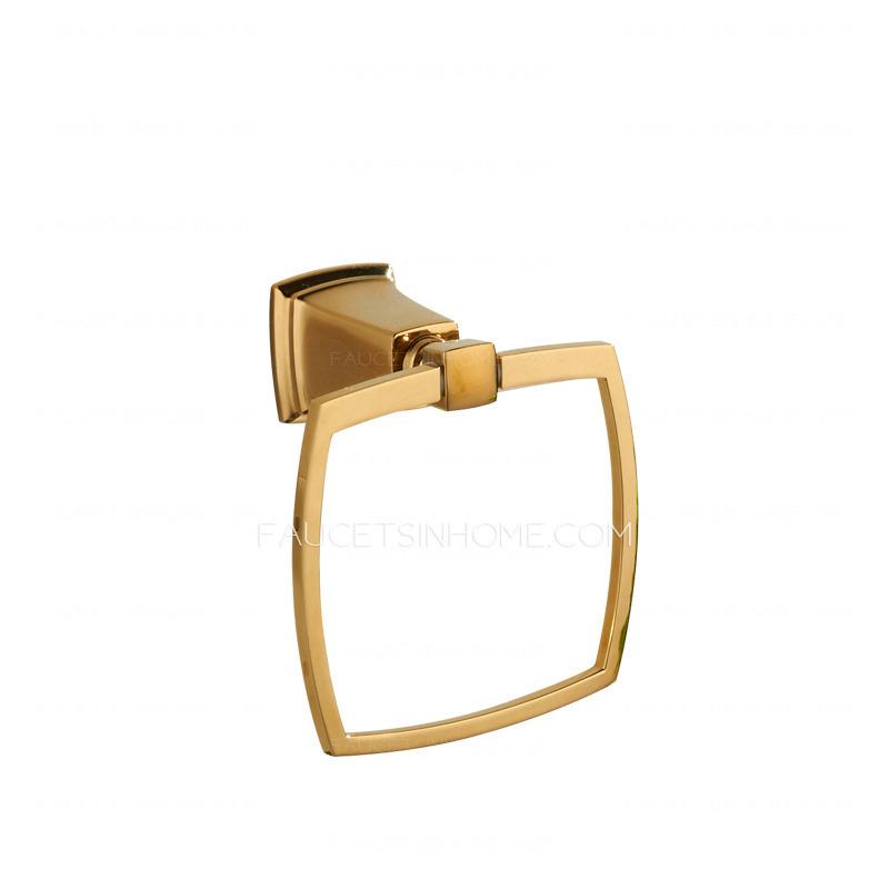 Shiny Gold Stainless Steel Towel Rings For Bathroom