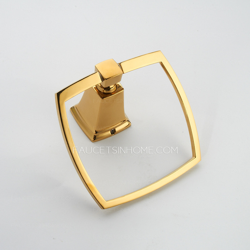 Shiny Gold Stainless Steel Towel Rings For Bathroom