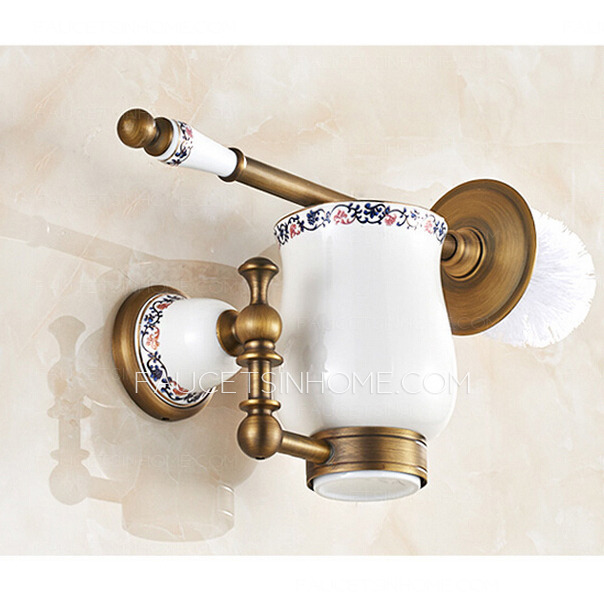 American Style Antique Brass Toilet Brush Holder