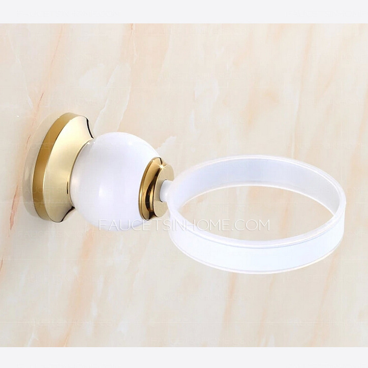 Designer White Brass Toilet Brush Holder For Bathroom