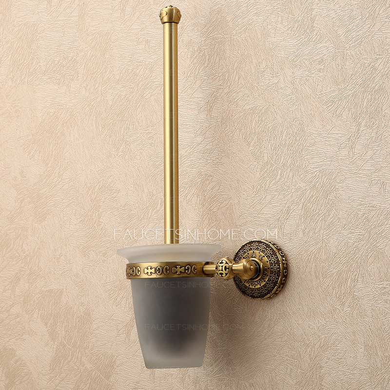 Refined Brass Vintage Bathroom Toilet Brush Holder