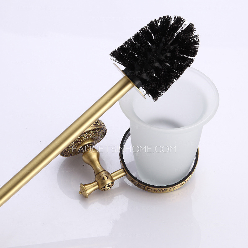 Refined Brass Vintage Bathroom Toilet Brush Holder