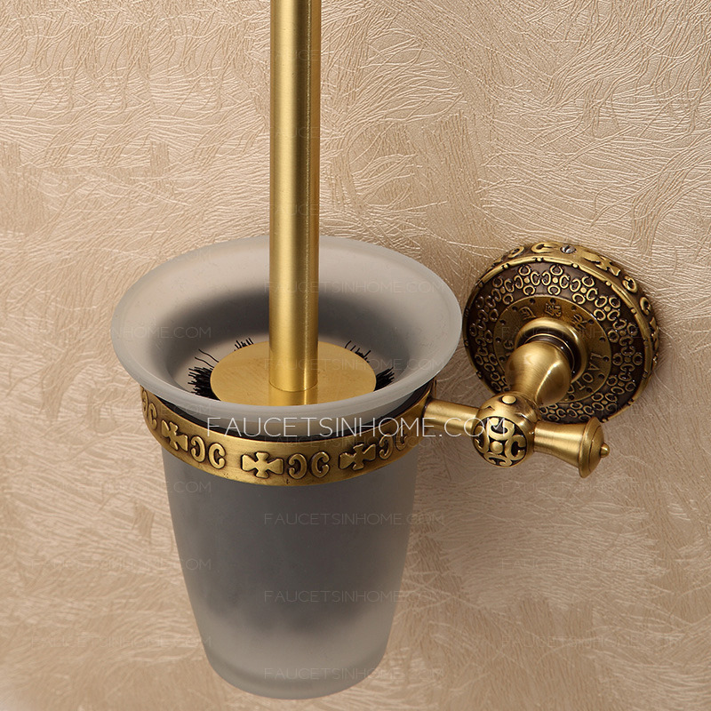 Refined Brass Vintage Bathroom Toilet Brush Holder