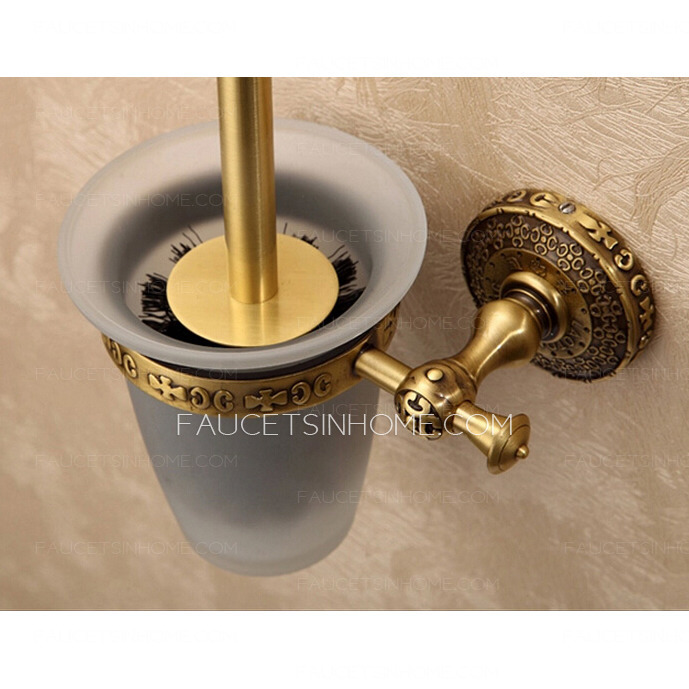 Refined Brass Vintage Bathroom Toilet Brush Holder