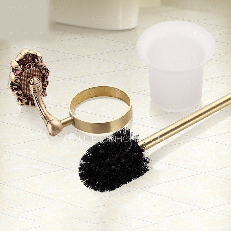 High End Antique Rose Gold Toilet Brush Holder