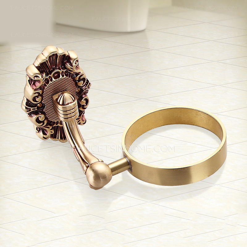 High End Antique Rose Gold Toilet Brush Holder