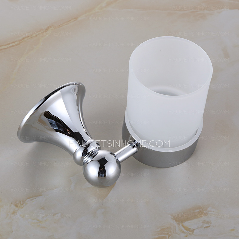 New Arrival Chrome Single Glass Cup Toothbrush Holder