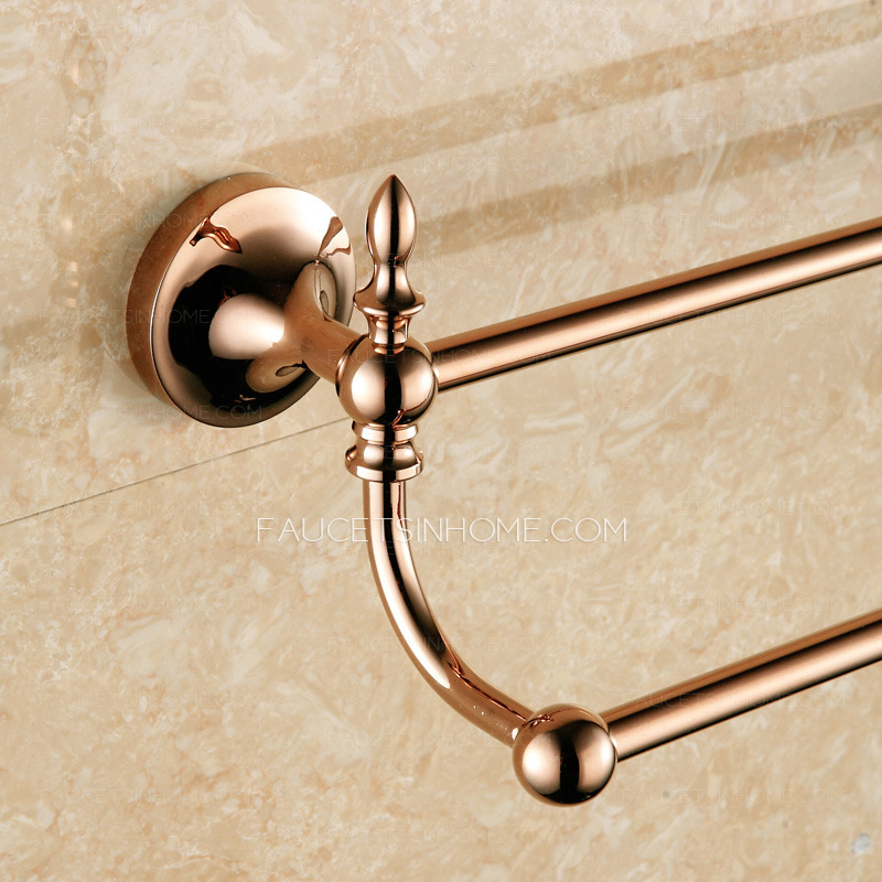 Quality Brass Rose Gold Double Towel Bars