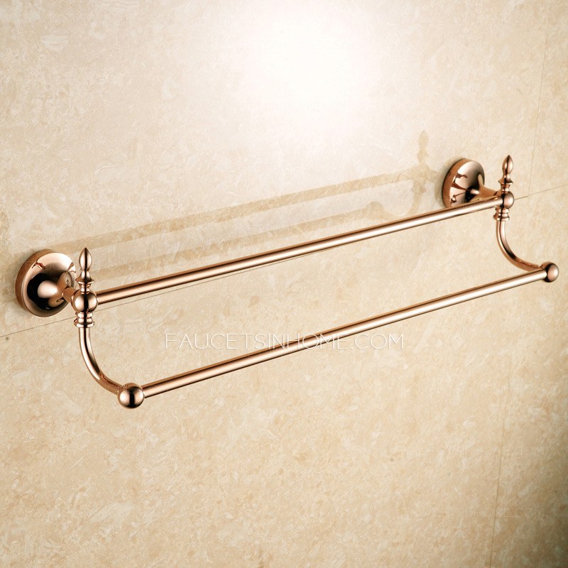 Quality Brass Rose Gold Double Towel Bars