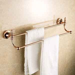 Quality Brass Rose Gold Double Towel Bars