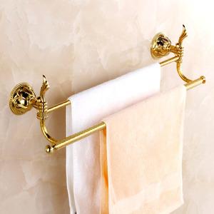 Decorative Brass Golden Towel Bars Two Bars