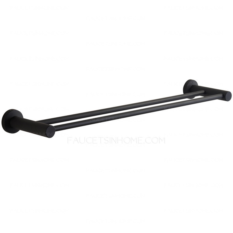 Modern Black Painting Stainless Steel Double Towel Bars