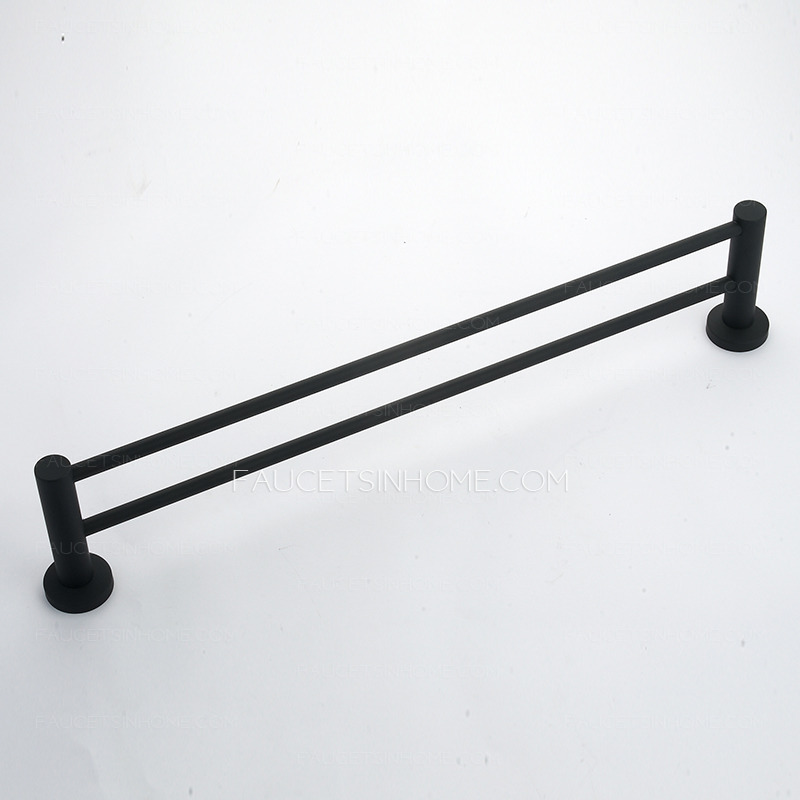 Modern Black Painting Stainless Steel Double Towel Bars