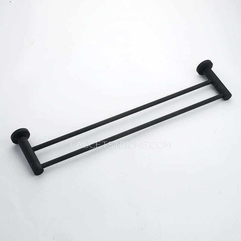 Modern Black Painting Stainless Steel Double Towel Bars
