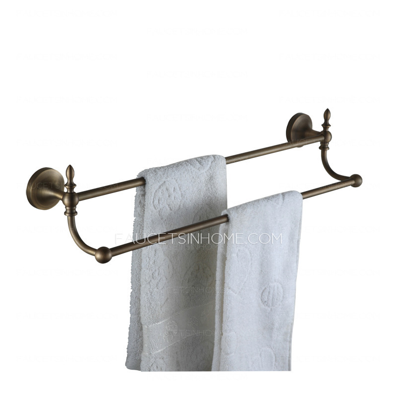 Antique Bronze Double Brass Towel Bars