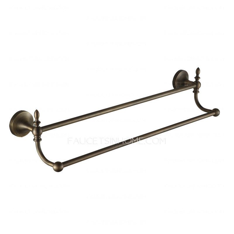 Antique Bronze Double Brass Towel Bars