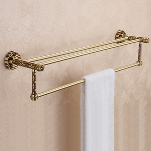 Classical Antique Brass Towel Bars With Two Bars