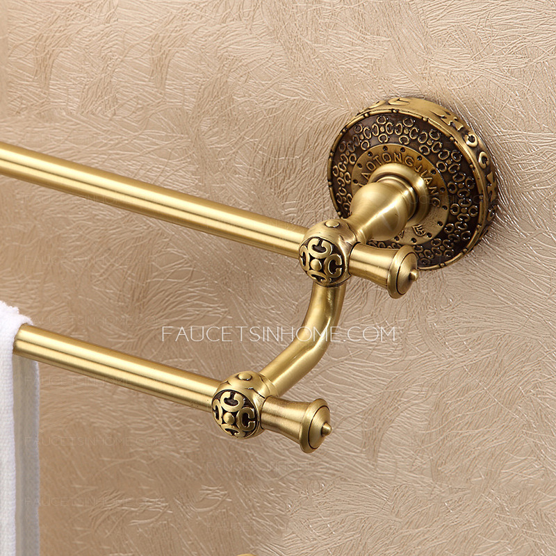 European Style Brass Double Bar Towel Bars