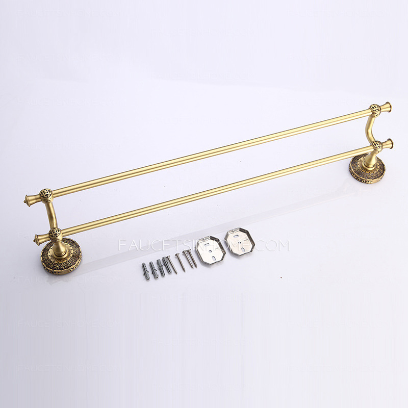 European Style Brass Double Bar Towel Bars