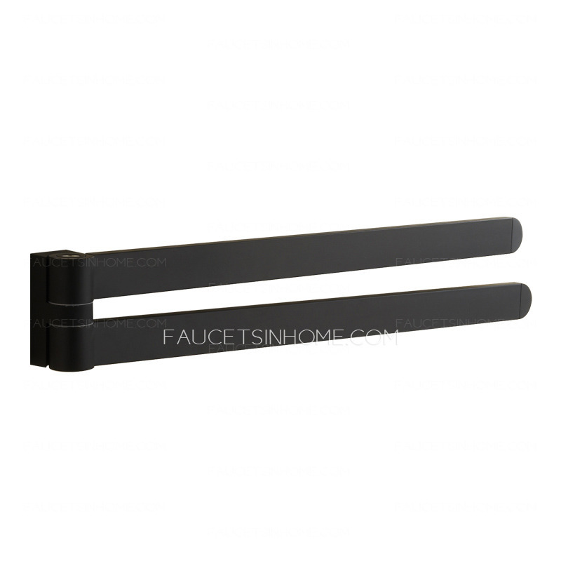 Flexible Black Painting Double Towel Bars For Bathroom