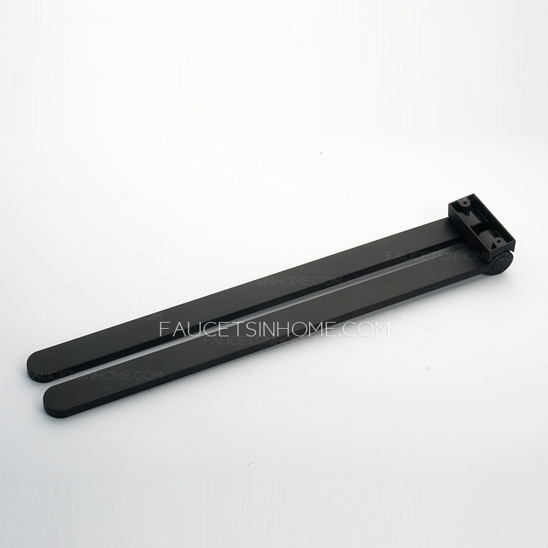 Flexible Black Painting Double Towel Bars For Bathroom