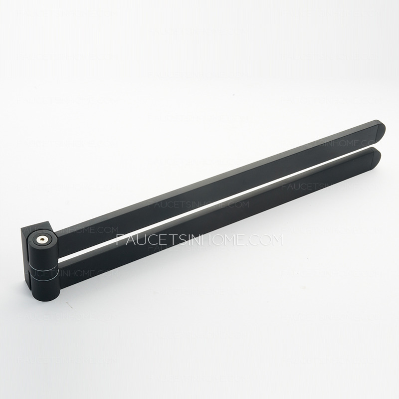 Flexible Black Painting Double Towel Bars For Bathroom