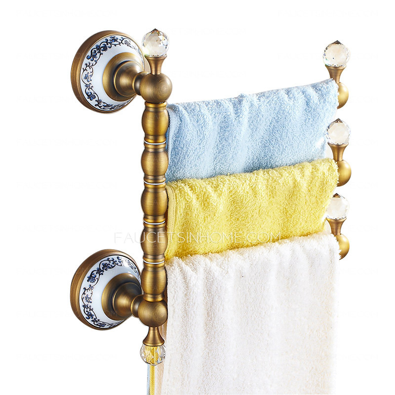 Quality Three Bars Rotate Crystal Towel Bars